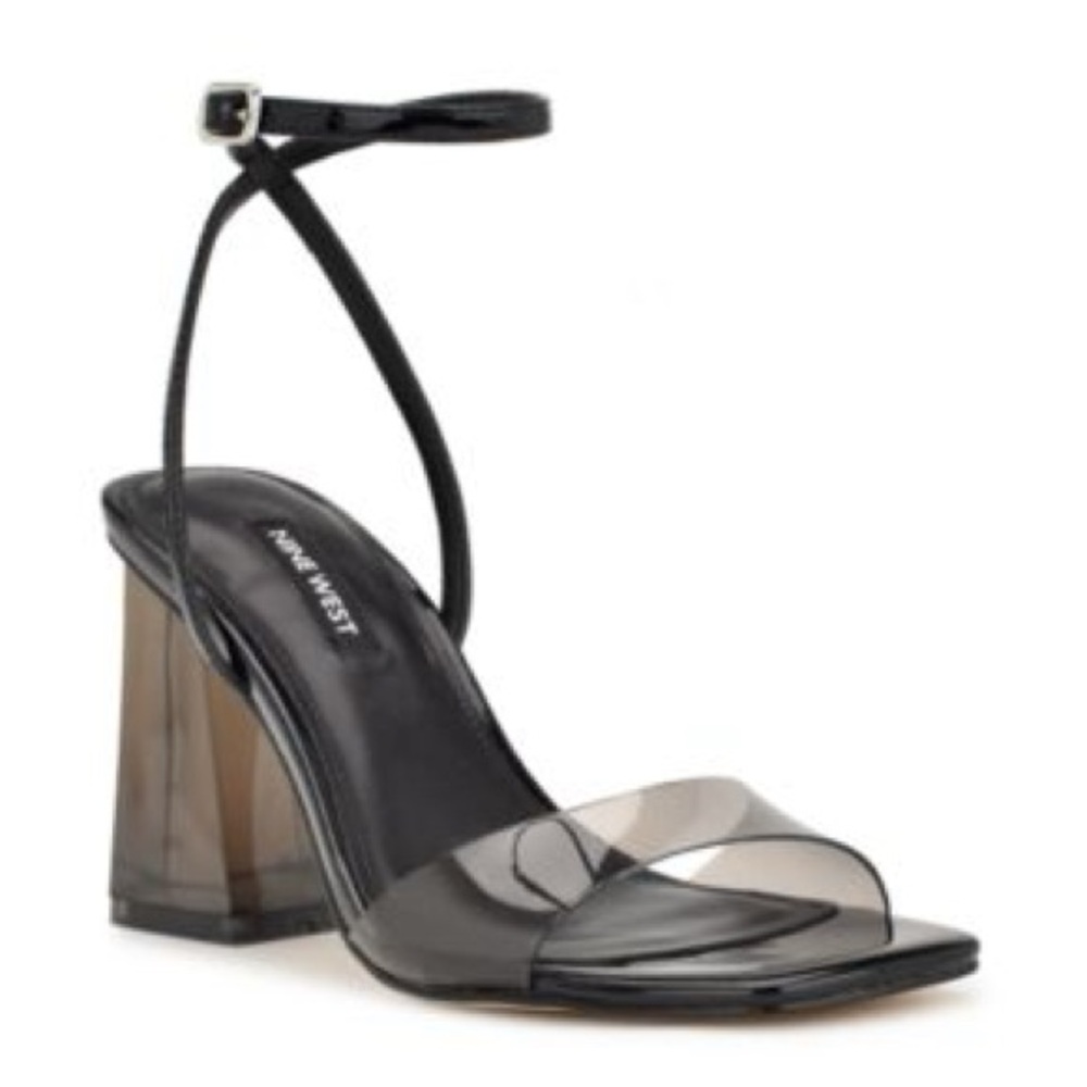 Nine West Women's Glorea Square Toe Block Heel Dress Sandals Size 8